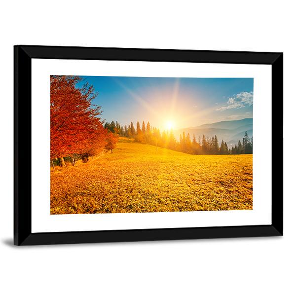 Autumn Landscape Ukraine Panoramic Canvas Wall Art-1 Piece-36" x 12"-Tiaracle