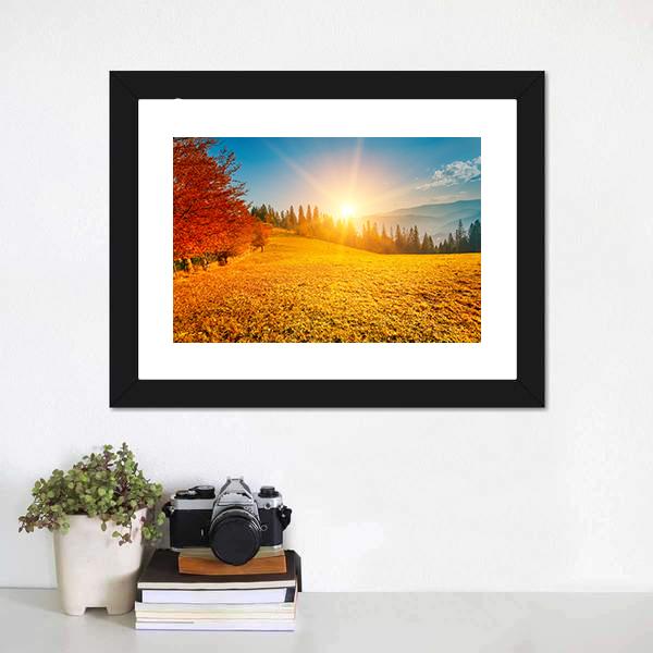 Autumn Landscape Ukraine Panoramic Canvas Wall Art-1 Piece-36" x 12"-Tiaracle
