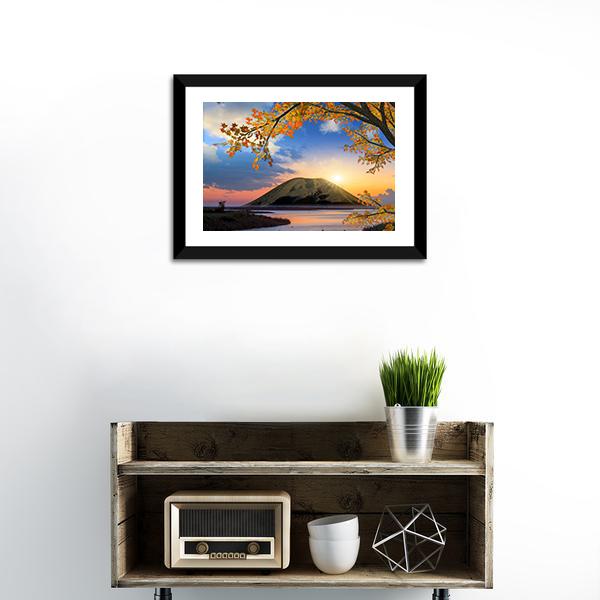Autumn Landscape With Mountain Canvas Wall Art-1 Piece-Framed Print-30" x 20"-Tiaracle