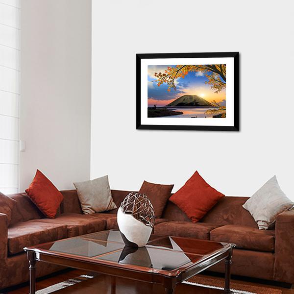 Autumn Landscape With Mountain Canvas Wall Art-3 Horizontal-Gallery Wrap-25&quot; x 16&quot;-Tiaracle