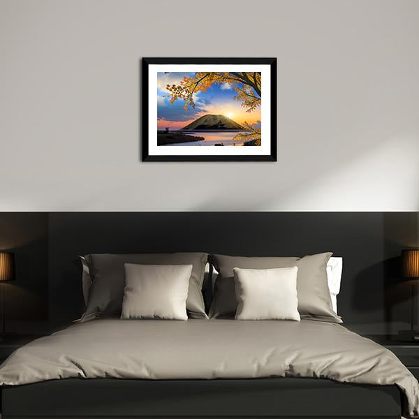 Autumn Landscape With Mountain Canvas Wall Art-3 Horizontal-Gallery Wrap-25&quot; x 16&quot;-Tiaracle