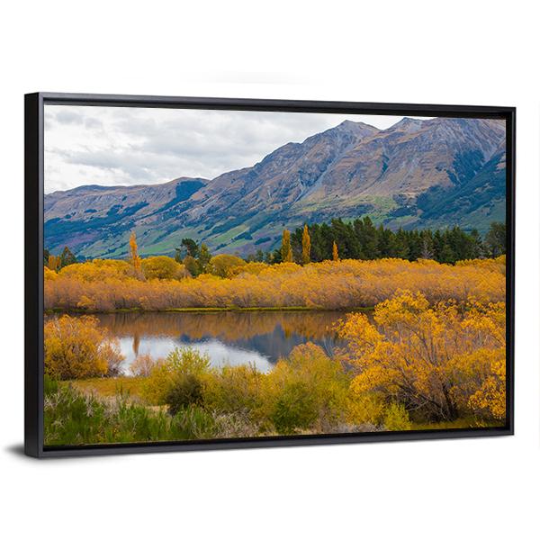 Autumn Leaves At Glenorchy Lake Canvas Wall Art-3 Horizontal-Gallery Wrap-25" x 16"-Tiaracle