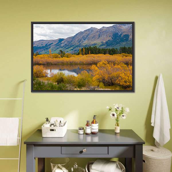 Autumn Leaves At Glenorchy Lake Canvas Wall Art-3 Horizontal-Gallery Wrap-25" x 16"-Tiaracle