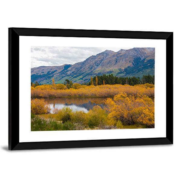 Autumn Leaves At Glenorchy Lake Canvas Wall Art-3 Horizontal-Gallery Wrap-25" x 16"-Tiaracle