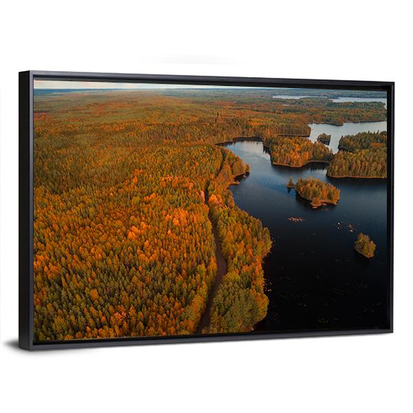 Autumn Liesjärvi National Park Canvas Wall Art-3 Horizontal-Gallery Wrap-25" x 16"-Tiaracle