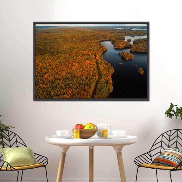 Autumn Liesjärvi National Park Canvas Wall Art-3 Horizontal-Gallery Wrap-25" x 16"-Tiaracle