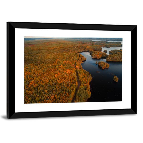 Autumn Liesjärvi National Park Canvas Wall Art-3 Horizontal-Gallery Wrap-25" x 16"-Tiaracle