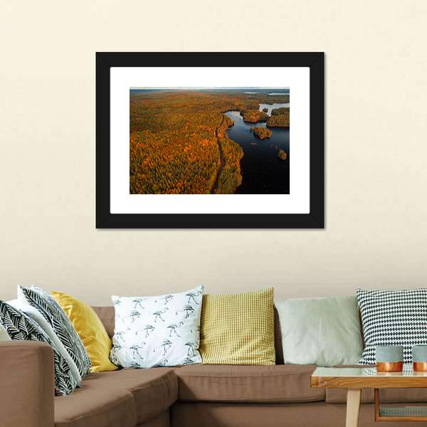 Autumn Liesjärvi National Park Canvas Wall Art-3 Horizontal-Gallery Wrap-25" x 16"-Tiaracle