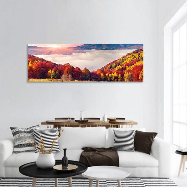 Colorful Carpathian Mountains Panoramic Canvas Wall Art-1 Piece-36" x 12"-Tiaracle