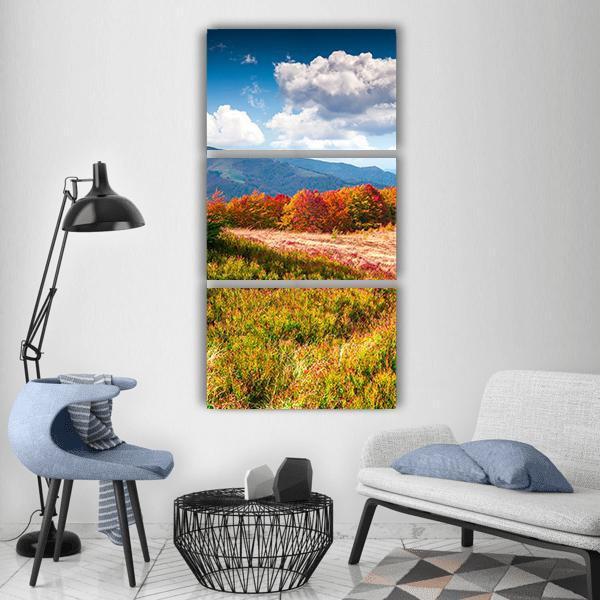 Carpathian Mountain In Autumn Vertical Canvas Wall Art-3 Vertical-Gallery Wrap-12" x 25"-Tiaracle