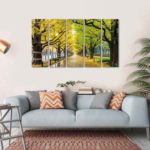 Autumn Park Tokyo Canvas Wall Art-5 Horizontal-Gallery Wrap-22" x 12"-Tiaracle