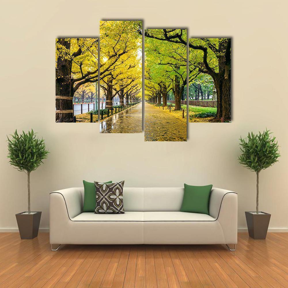 Autumn Park Tokyo Canvas Wall Art-4 Pop-Gallery Wrap-50" x 32"-Tiaracle