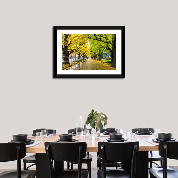 Autumn Park Tokyo Canvas Wall Art-3 Horizontal-Gallery Wrap-25" x 16"-Tiaracle