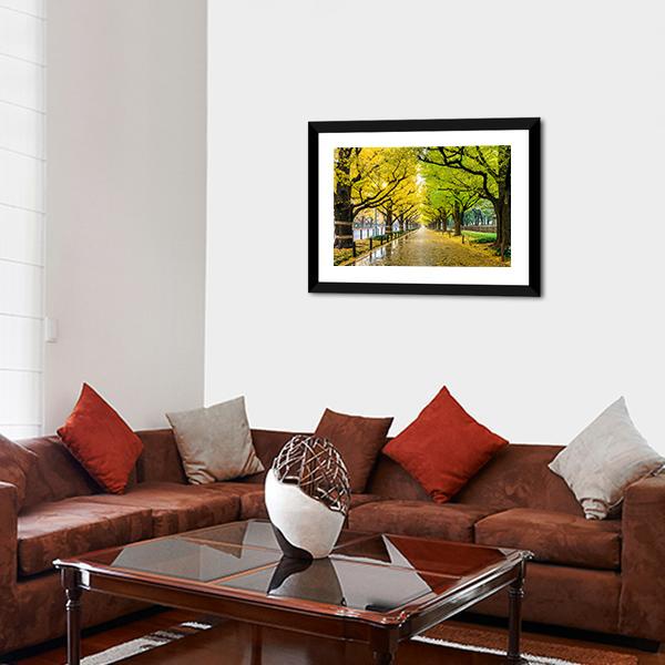 Autumn Park Tokyo Canvas Wall Art-3 Horizontal-Gallery Wrap-25" x 16"-Tiaracle