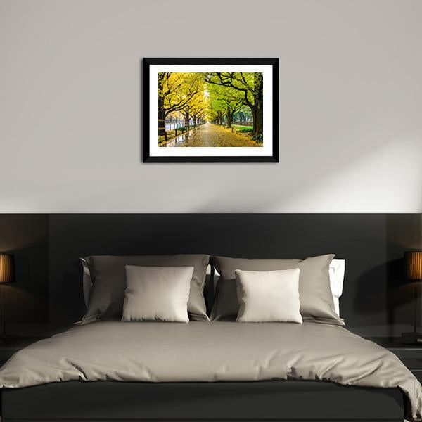Autumn Park Tokyo Canvas Wall Art-3 Horizontal-Gallery Wrap-25" x 16"-Tiaracle