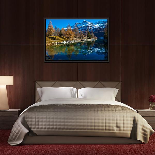 Silvaplana Lake Switzerland Canvas Wall Art-3 Horizontal-Gallery Wrap-25" x 16"-Tiaracle