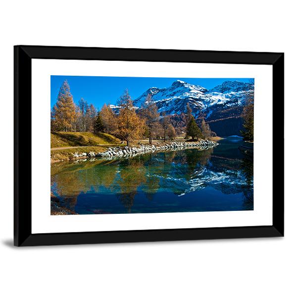 Silvaplana Lake Switzerland Canvas Wall Art-3 Horizontal-Gallery Wrap-25" x 16"-Tiaracle