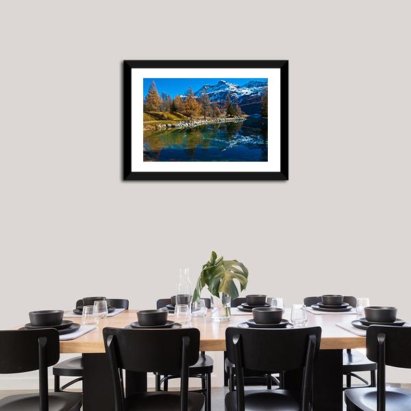 Silvaplana Lake Switzerland Canvas Wall Art-3 Horizontal-Gallery Wrap-25" x 16"-Tiaracle