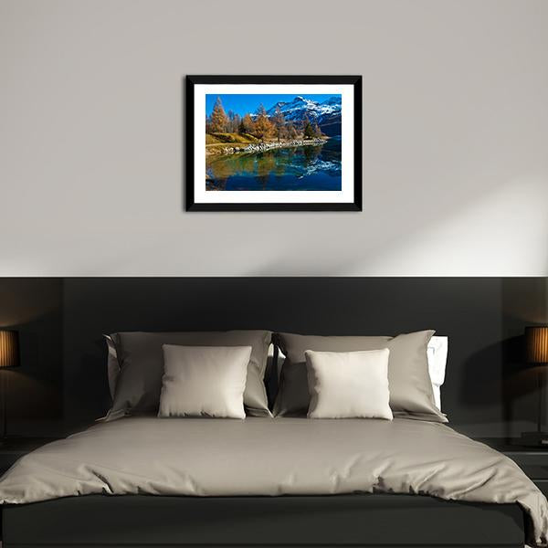 Silvaplana Lake Switzerland Canvas Wall Art-3 Horizontal-Gallery Wrap-25" x 16"-Tiaracle