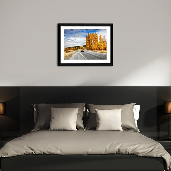 Autumn Road New Zealand Canvas Wall Art-3 Horizontal-Gallery Wrap-25" x 16"-Tiaracle