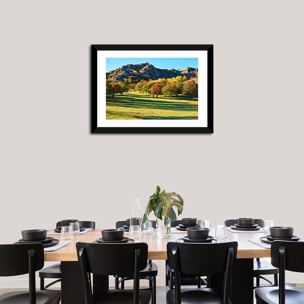 Autumn Steppe Sun Setting Canvas Wall Art-3 Horizontal-Gallery Wrap-25" x 16"-Tiaracle