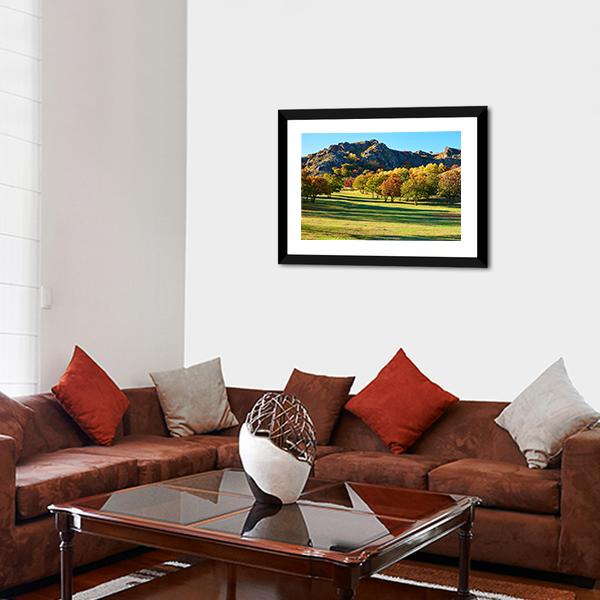 Autumn Steppe Sun Setting Canvas Wall Art-3 Horizontal-Gallery Wrap-25" x 16"-Tiaracle