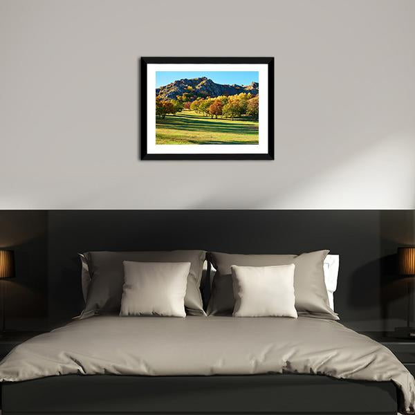 Autumn Steppe Sun Setting Canvas Wall Art-3 Horizontal-Gallery Wrap-25" x 16"-Tiaracle