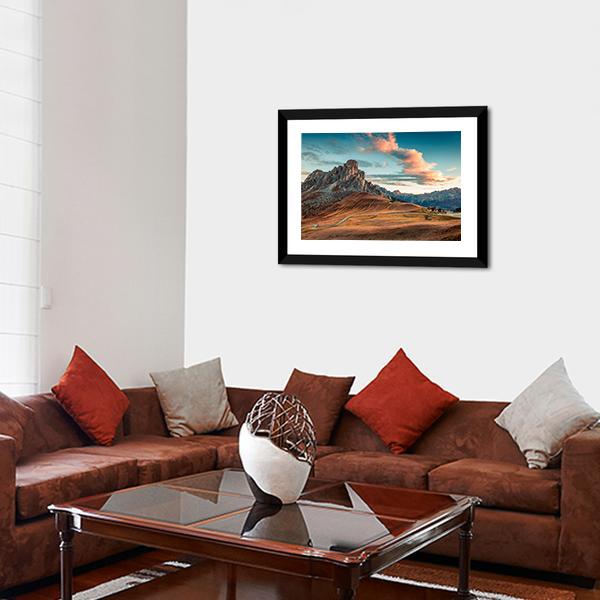 Autumn Sunrise In Dolomite Alps Canvas Wall Art-3 Horizontal-Gallery Wrap-25" x 16"-Tiaracle
