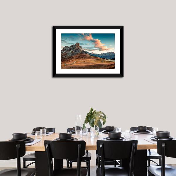 Autumn Sunrise In Dolomite Alps Panoramic Canvas Wall Art-1 Piece-36" x 12"-Tiaracle