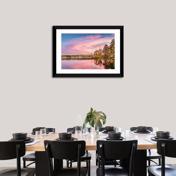 Autumn Sunset At Hamilton Lake Canvas Wall Art-3 Horizontal-Gallery Wrap-25" x 16"-Tiaracle