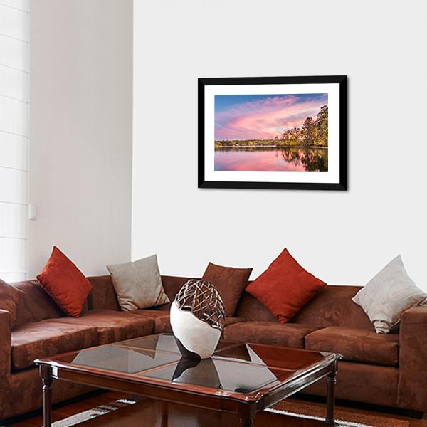 Autumn Sunset At Hamilton Lake Canvas Wall Art-3 Horizontal-Gallery Wrap-25" x 16"-Tiaracle