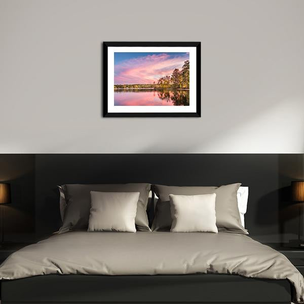 Autumn Sunset At Hamilton Lake Canvas Wall Art-3 Horizontal-Gallery Wrap-25" x 16"-Tiaracle