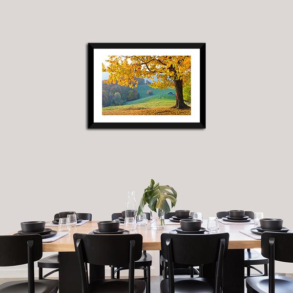 Autumn Trees & Fallen Leaves Canvas Wall Art-3 Horizontal-Gallery Wrap-25" x 16"-Tiaracle