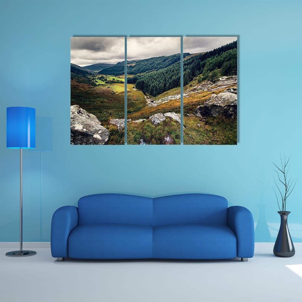 Glenmacnass Waterfall Canvas Wall Art-3 Horizontal-Gallery Wrap-37" x 24"-Tiaracle