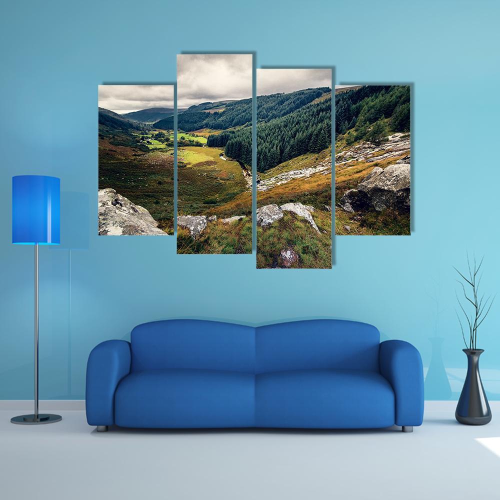 Glenmacnass Waterfall Canvas Wall Art-4 Pop-Gallery Wrap-50" x 32"-Tiaracle