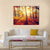 Autumnal Trees In Sun Rays Canvas Wall Art-5 Horizontal-Gallery Wrap-22" x 12"-Tiaracle