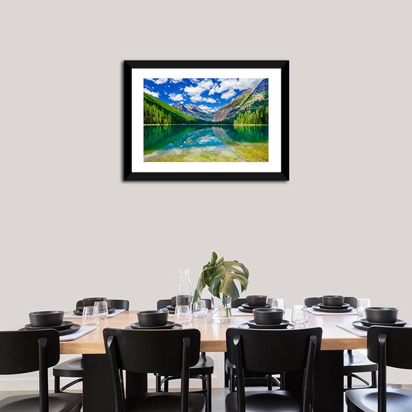 Avalanche Lake In Montana Canvas Wall Art-3 Horizontal-Gallery Wrap-25" x 16"-Tiaracle