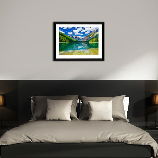 Avalanche Lake In Montana Canvas Wall Art-3 Horizontal-Gallery Wrap-25" x 16"-Tiaracle