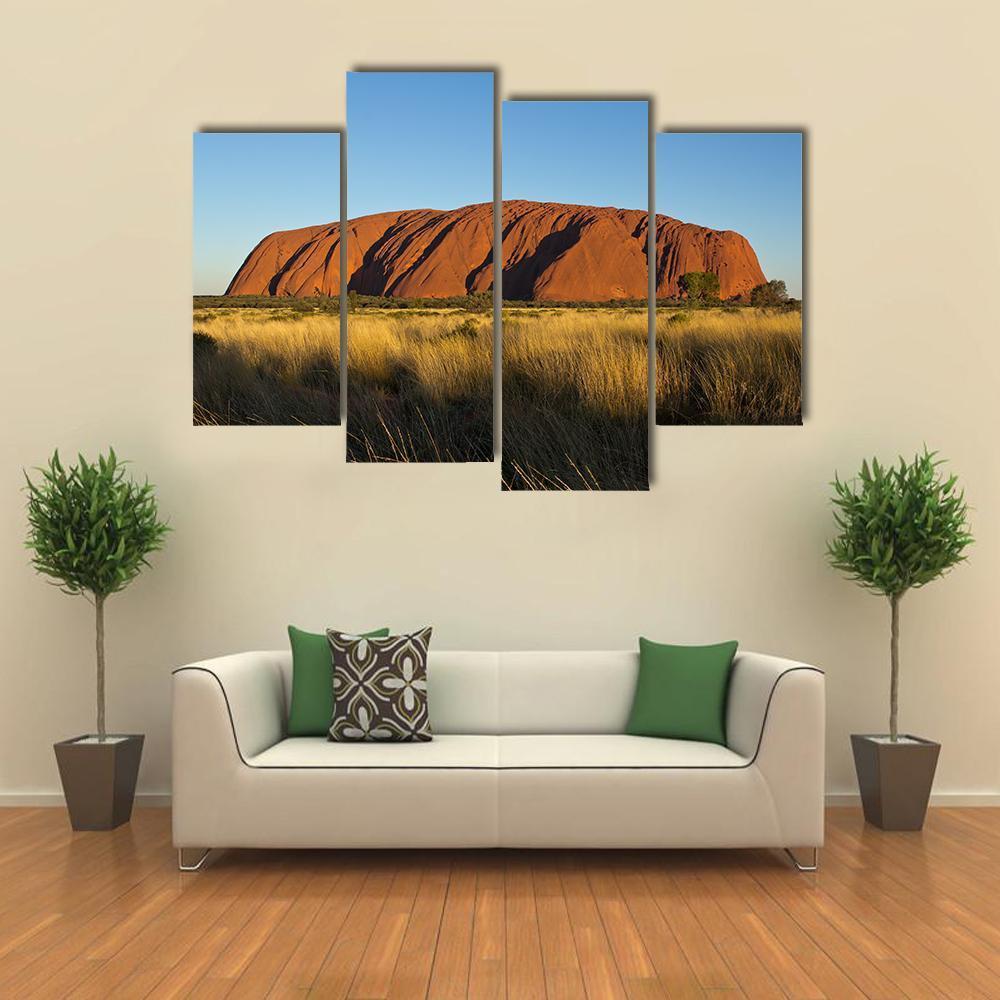 Ayers Rock In The Evening Canvas Wall Art-4 Pop-Gallery Wrap-50" x 32"-Tiaracle