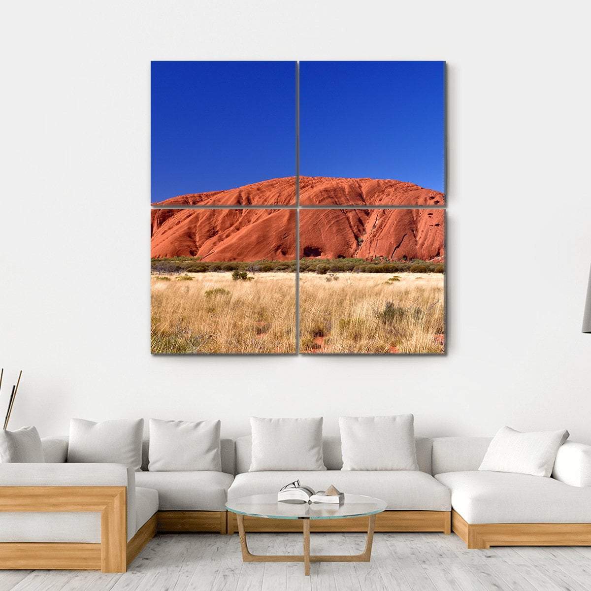 Ayers Rock Australia Canvas Wall Art-4 Square-Gallery Wrap-17" x 17"-Tiaracle