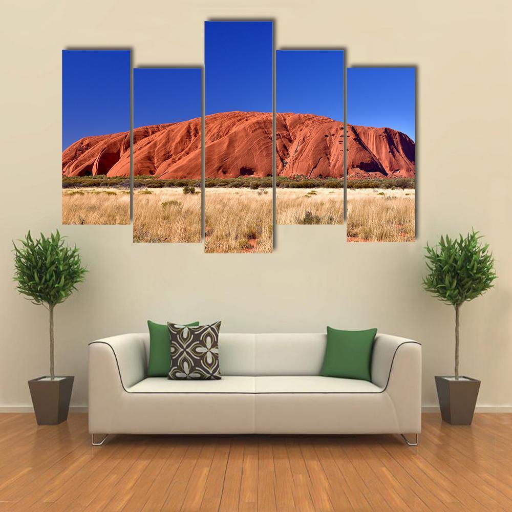 Ayers Rock Australia Canvas Wall Art-5 Pop-Gallery Wrap-32" x 21"-Tiaracle