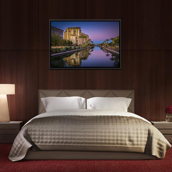 Az Canal In Scottsdale Canvas Wall Art-3 Horizontal-Gallery Wrap-25" x 16"-Tiaracle