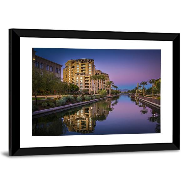 Az Canal In Scottsdale Canvas Wall Art-3 Horizontal-Gallery Wrap-25" x 16"-Tiaracle