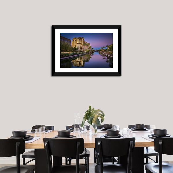 Az Canal In Scottsdale Canvas Wall Art-3 Horizontal-Gallery Wrap-25" x 16"-Tiaracle