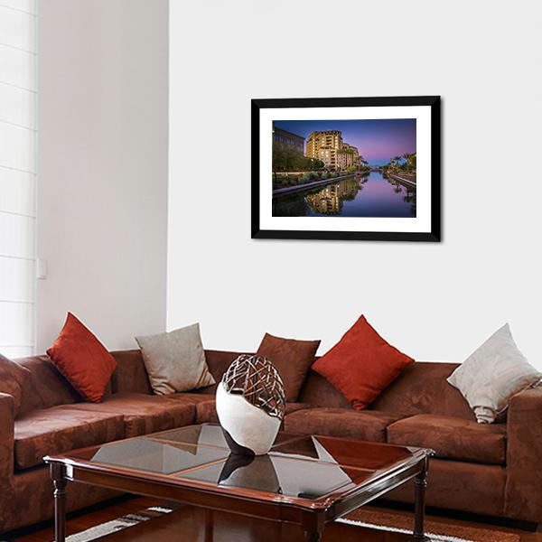 Az Canal In Scottsdale Canvas Wall Art-3 Horizontal-Gallery Wrap-25" x 16"-Tiaracle