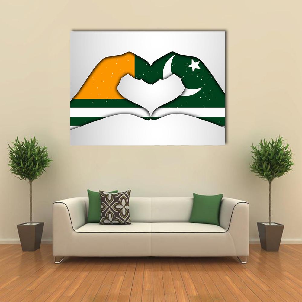 Azad Jammu &amp; Kashmir Flag Canvas Wall Art-1 Piece-Gallery Wrap-36" x 24"-Tiaracle
