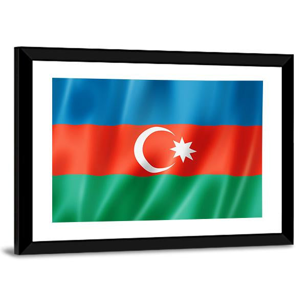 Azerbaijan Flag Canvas Wall Art-5 Horizontal-Gallery Wrap-22" x 12"-Tiaracle