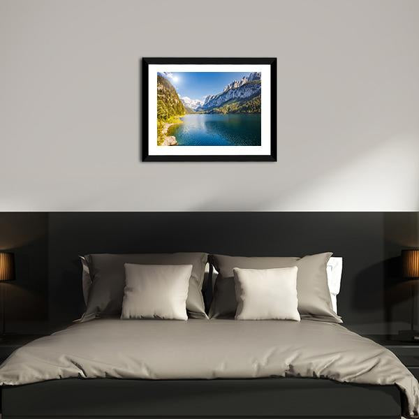 Azure Alpine Lake Canvas Wall Art-3 Horizontal-Gallery Wrap-25" x 16"-Tiaracle