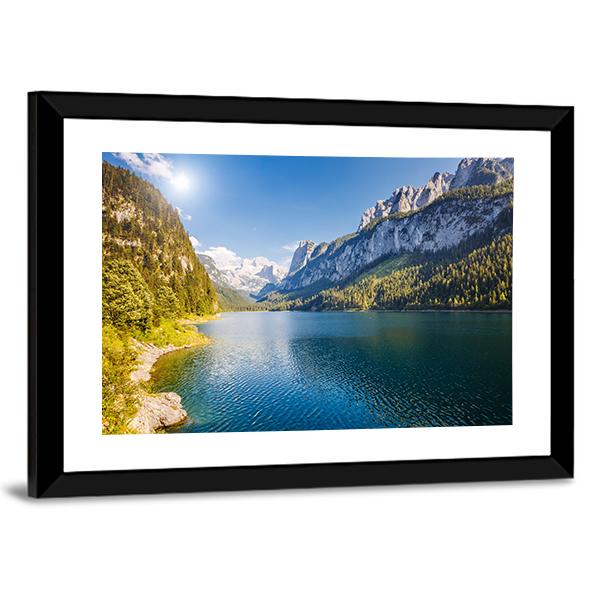 Azure Alpine Lake Panoramic Canvas Wall Art-1 Piece-36" x 12"-Tiaracle