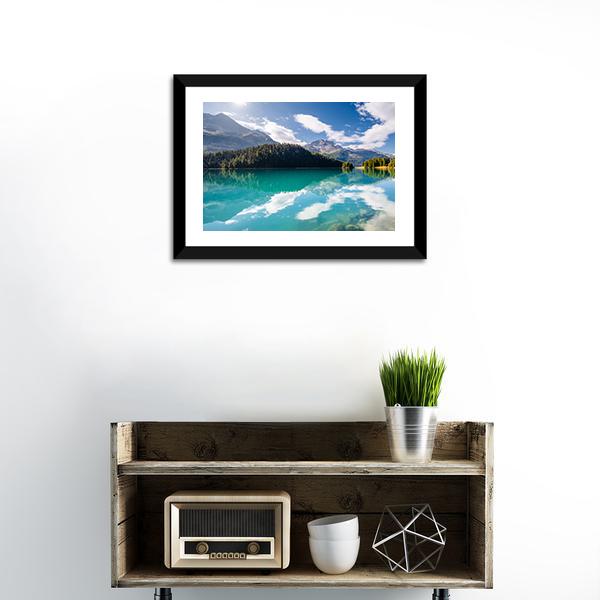 Silvaplana Lake Canvas Wall Art-1 Piece-Framed Print-20" x 16"-Tiaracle